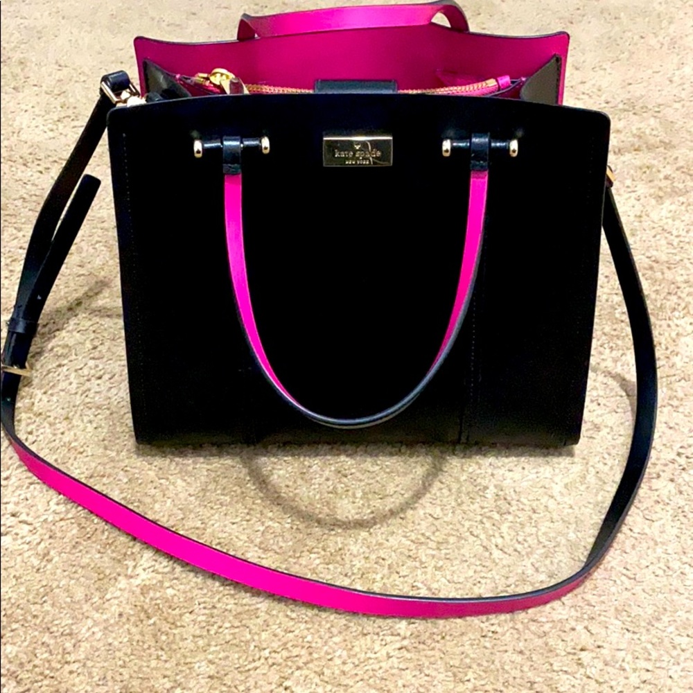 Kate spade pink and black purse